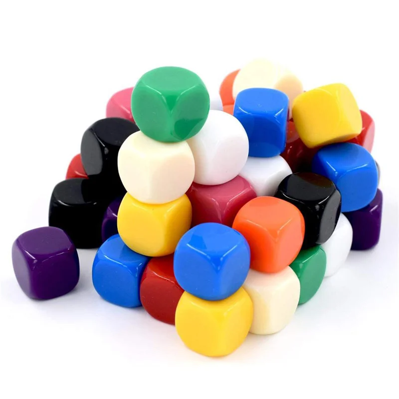 Board Game Loop - Dés vierges multicolores en acrylique, 16mm,