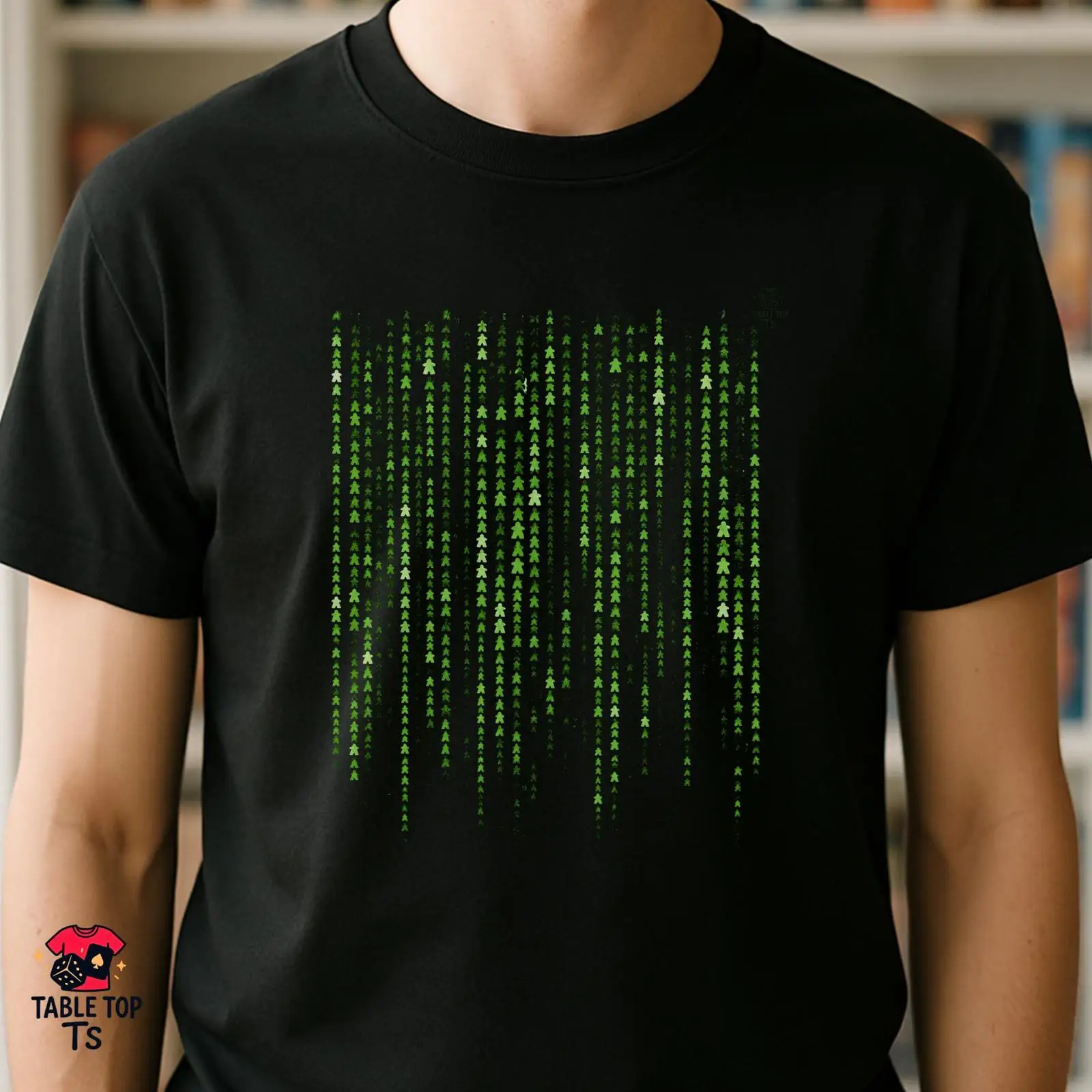 Board Game Geek - T-shirt Meeple Matrix Code, Jeu de