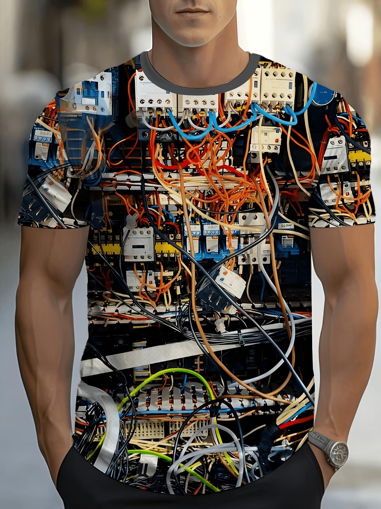 Board Game Geek - T-shirt pour homme vert imprimé circuit