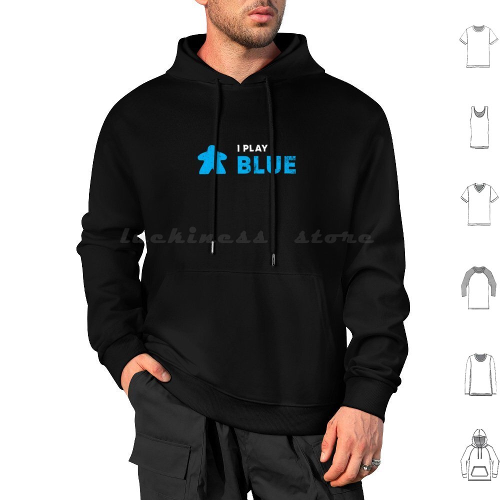 Board Game Geek - I Play Blue Hoodie en coton