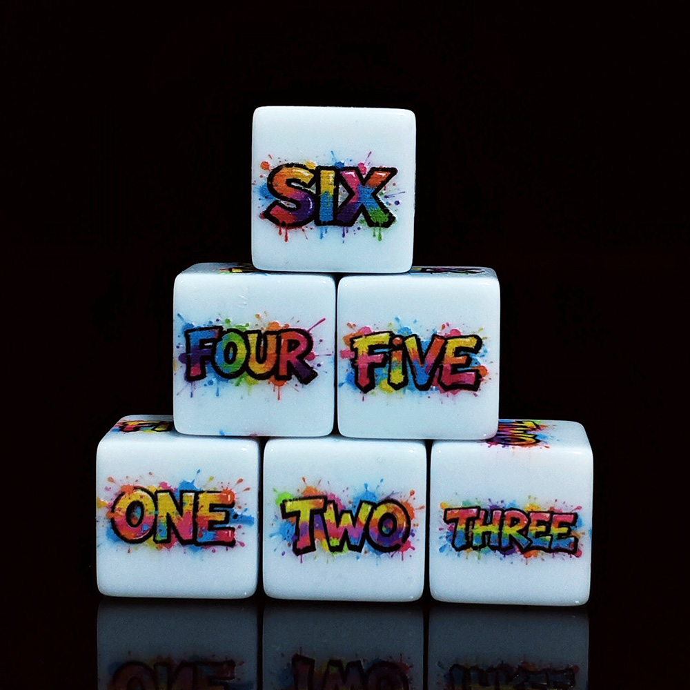 Board Game English For Kids - 12 pièces de dés D6 en