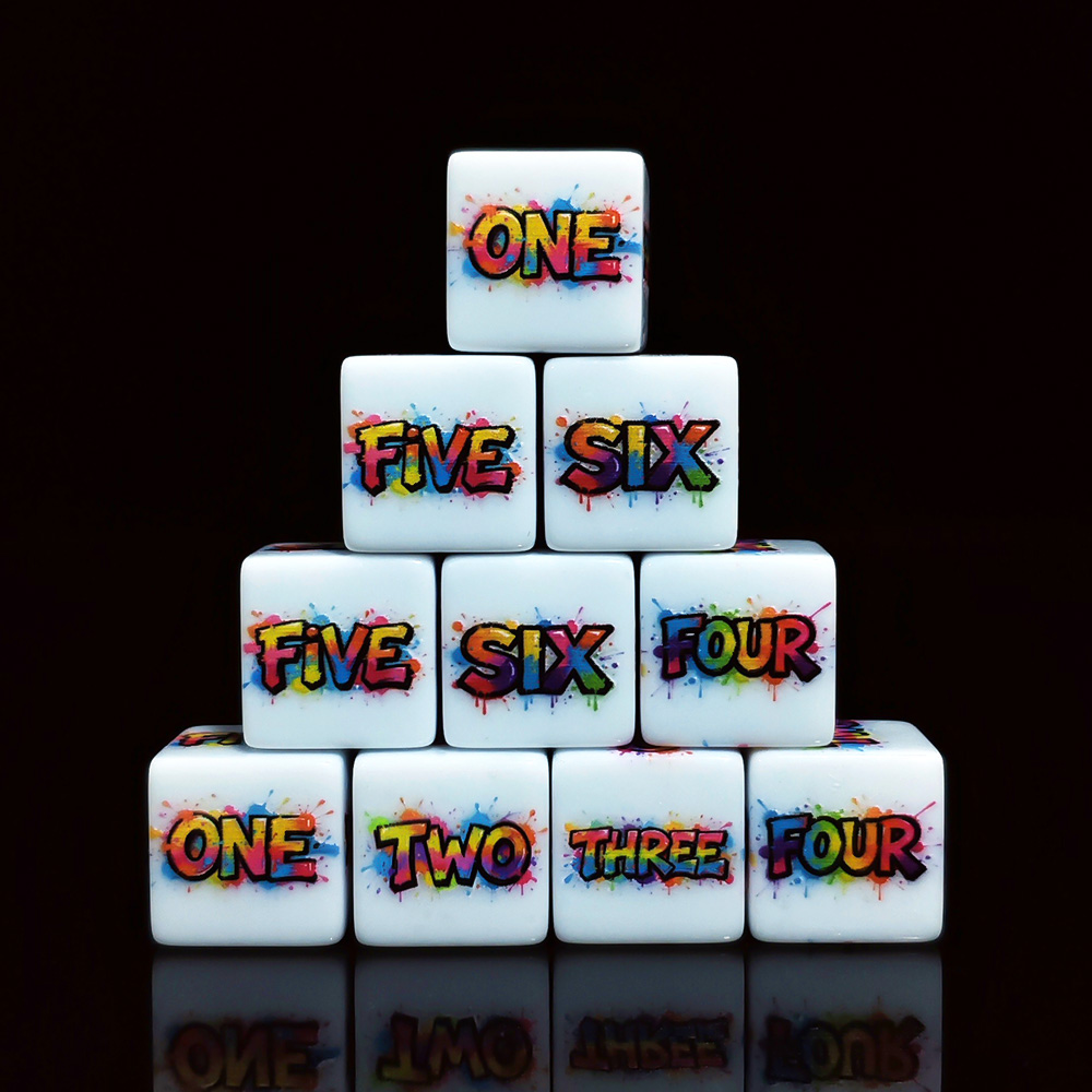 12 pièces de dés D6 en acryliq - Board Game English For Kids avis et prix